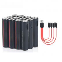 Soshine USB Li-ion AAA Rechargeable Battery Aaa 1.5V 600mWh Lithium Batteries with 4-in-1 USB Cable for Toys Camera Flashlight