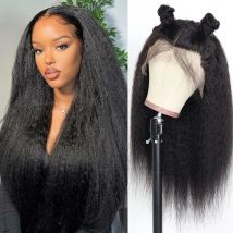 Miss Rola Brazilian 13x5x1 Yaki Lace Closure Human Hair Wigs Pre Plucked Kinky Straight Natural Color Hair Wig Remy 200% D