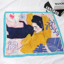 55cm*55cm cartoon cute scarves female small square characters design fashion scarf professional scarf women spring and summer