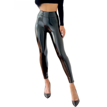 BIVIGAOS New Women Mirror Leather Leggings Reflective Shiny Stretch Tighten PU Leather Pants High Waist Slim Sexy Leggings