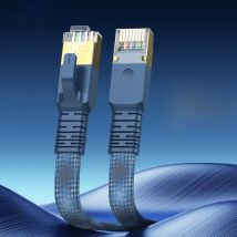 CAT 8 Flat Network Internet Cable 40Gbps 2000MHz Round RJ45 Nylon Braided LAN Cable Patch Cord for Modem Router PC PS4/5/6 Xbox