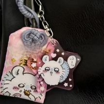 Cute chiikawa acrylic keychain school bag pendant decoration Momonga anime figure