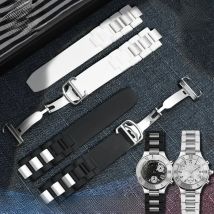 For Cartier 21th Century Raised Mouth Silicone Watch Strap 20 * 10mm Watch Black and White Watrproof Watch Chain