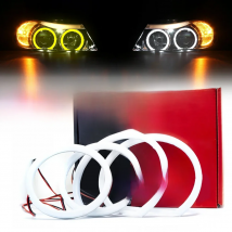 1 Set Dual Color White Yellow Halo Rings Cotton Light LED Angel Eyes Kit For BMW E90 E91 E92 E93 M3 E81 E82 E87 E88 Car-styling