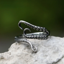 2022 NEW Men's 316L stainless-steel rings Deep Sea Monster Squid Octopus Finger Tentacles ring Jewelry Gifts free shipping
