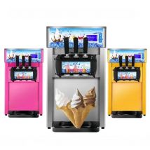 Commercial Ice Cream Machine, Yield, 1200W 3-Flavors Freestanding Soft Serve Ice Cream Make