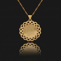 Islamic Allah  Gold Color Rhinestone Pendant Charms Necklace Religious Muslim Jewelry Gift For Women Men Unisex