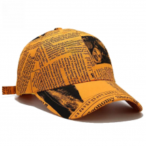 FS Stylish Yellow Newspaper Print Baseball Caps For Men Cotton Winter Women Trucker Hat Streetwear Hip Hop Cap Gorra Hombre 2025
