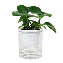 Self-absorbent Light-transmissive Bedroom Flowerpot Plant Pots Lazy Flower Pot Water-saving White Plastic Round