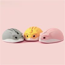 2.4GHz Pink Wireless Mouse 1200DPI Ergonomic Optical USB Mouse Cute Hamster Shape Mice For Kids Laptop PC Gifts with Mouse Pad