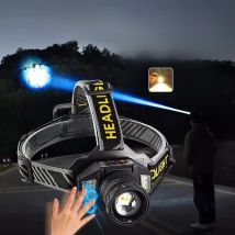 Ultra Powerful Led Headlamp Double Lamp Beads High Power Rechargeable Head Flashlight Built-In Battery Headlight Cap Light