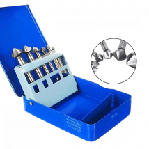 6Pcs 6.3-20.5mm Chamfering End Mill Cutter 3 Flute Round shank 90 Degree HSS Countersink Deburring Tapered Drill Bit