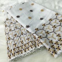 African Lace Fabric 2026 High Quality Swiss Cotton Voile Lace Embroidered Hole Lace 5+4.5 Yard Material For Party Dress Sew 4698