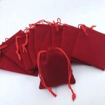 100pcs 5x7cm 7x9cm 10x12cm Velvet Drawstring Jewelry Bag Christmas/Wedding Gift Bags Dark Red Wholesale