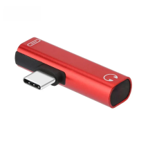 Type C to Type-C 3.5mm Jack Adapter Cable Dual Headphone Aux Splitter Adapter For P20 P10 Pro Mi 2S 6 USB C Charging