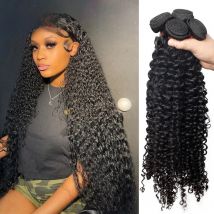 Deep Wave Human Hair Bundles Burmese Curly Hair Bundles 100% Human Hair Water Wave Original Natural Hair Extensions 1/3/4 Pieces