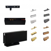 1Set Digging Free Floor Spring Pivot Door Closer Upper Patch Fitting Kit For Single Glass Door Rose Gold Matte Black