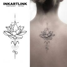 Lotus Heart Temporary Tattoo,Lasts To 15 Days New Technology Magic Waterproof Semi Permanent Sticker