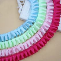 30yards  2.5cm  16colors  Satin Ruffle Lace Trim Ribbon Pleated Tape Dress Doll and girl dress Clothes 0.98'' Width
