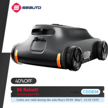 Aspirapolvere robotico per piscina Seauto 180 minuti che esegue fino a 2000 piedi quadrati per piscina fuori terra, motore brushless da 180 W, per piscine piatte a terra