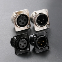 Neutrik's REAN Metal XLR Cable Connector 3 Pin Gold Plating Male Female Audio Microphone Socket D-shape Module for 86 Panel 1PCS