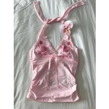 2025 Summer Aesthetic Vintage Slim Slash Neck Vest Women Sexy High Street Embroidery Print Sling Tops Y2k Hot Girl Lace Clothes