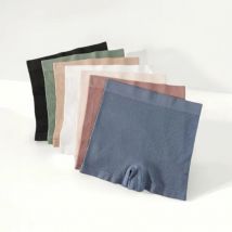 1Pc Women Boyshort Sports Ribbed Panties Seamless Underwear High Rise Panties Comfort Safety Short Pants Female Intimates