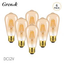 Niederspannung 12V LED-Glühbirne für RV St58 4W Braun glas 40W Glühlampe Äquivalent Passform netz unabhängige LED-Glühlampe E27