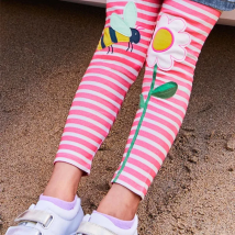 Little Maven 2025 Girls Leggings 100% Cotton Trousers for Kids Comfort Pants Childrens Tights Lovely Clothes with Bee and Flower