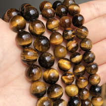 Wholesale Natural Stone Yellow Brown Tiger Eye Loose Bead For Jewelry Making DIY Bracelet Accessories 15'' 4mm 6mm 8mm 10mm 12mm