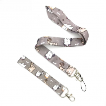 Cartoon cat Neck keychain necklace webbings ribbons  Anime Cartoon Neck Strap Lanyard ID badge holder Keychain couple Lanyards