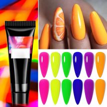 Four Lily 20ml Fluorescent Extension Nail Gel Polish Neon Semi Permanent DIY Nail Art UV Builder Gel For Nails Manicure Vernis
