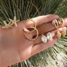 Bohemia Shell Starfish Dangle Earring set For Women Summer Beach Pearl Conch Drop Geometric Earring Girls Fashion Jewelry