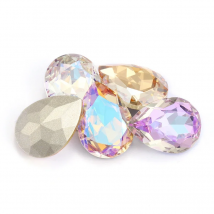 Glittery Colorful Tear Drop  K9 Glass Rhinestones Glass Crystal Pointback Rhinestones Glue on Garment Crafts Jewelry Accessories