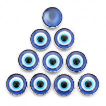 10pcs/lot 18mm handmade custom color eyeball metal snap button charm bracelet or bangle jewelry
