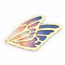 DoreenBeads Fabric Pendants Butterfly Wing Blue Orange Multicolor Purple Blue & Green Findings 30mm(1 1/8") x 18mm( 6/8"), 5 PCs