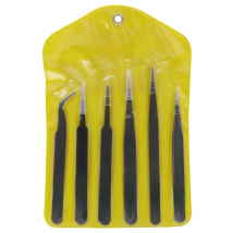 6pcs Anti-static ESD Stainless Steel Tweezers Maintenance Tools Industrial  Curved Straight Tweezers Repair Tools