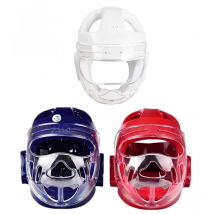 WKF Approved SMAI Kids Karate Head Guard With Mask Adult Children White Blue Red Head Mask Headgear Protection