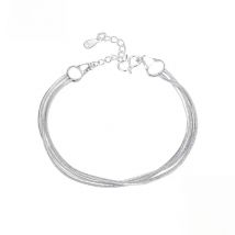 Hot Fashion Three Layer Thread Snake Chain Bracelet 925 Sterling Silver Simple Design Multilayer Line Bracelets Women Jewelry