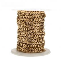 1M/2M/5M/10M Gold Plated Stainless Steel 6mm Width Figaro Chain Necklace Cuban Curb Link Chains DIY Jewelry Making Accessories