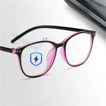 Rivets Finished Myopia Glasses Women Blue Film Coating Oval Nearsighted Eyeglasses -1.0 -1.5 -2.0 -2.5 -3.0 -3.5 -4.0 -4.5 -6.0