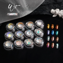 HNDO Bottle 16 Colors Aurora Crystal Opal Powder Irregular Flakes for Nails Professional DIY Sequins Powder Manicure WF Series