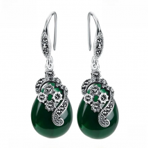 HuiSept Vintage 925 Silver Earrings Water Drop Shape Emerald Ruby Gemstones Jewellery Ornaments Women Earrings Wedding Wholesale