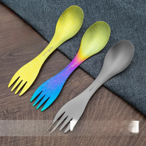 TiTo Titanium Spork Spoon Ultralight Cookware Portable for Outdoor Camping Picnic Accessories Hiking Travel 2in1 Tableware