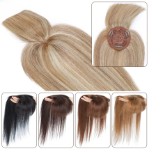 TESS Hair Toppers Hair Clips Women Topper Natural Hair Wigs 100% Human Hair For Women 8.5x8.5cm Hairpiece Clip In Hair Extension