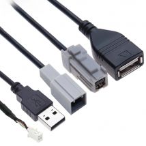 Car Aux Audio Media Data Wire USB Adapter 4 PIN Plug Cable for Subaru for Honda for Toyata for Mazda Radio CD Android Navigation