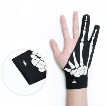 HUION Skeleton Design Two- Finger Anti-fouling Artist Glove for Pen Display Graphics Tablet  LCD Light Box Pad Sketch Drawing