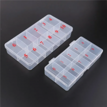 Fake Nail Box Nail Tip box Natural Translucent Nail Art False Nail Art Tips Case Container Box Acrylic Storage Case 10/11  Grids