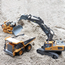 ZWN 2.4G Remote Control Excavator Dump Truck RC Model Car Toy Professional Alloy Plastic Simulation Construction Vehicle for Kid
