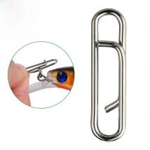 DNDYUJU 30-100pcs 304 Stainless Steel Fishing Lure Snap Fishing Swivel Interlock Nice Pin Lure Connector Fishing Accessories